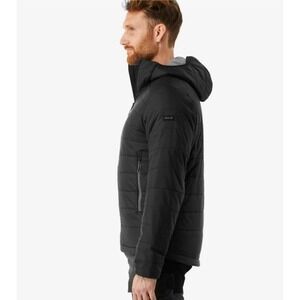 FORCLAZ Mens Black Hooded Puffer‎ Jacket Insulated Lightweight Packable Outdoor
